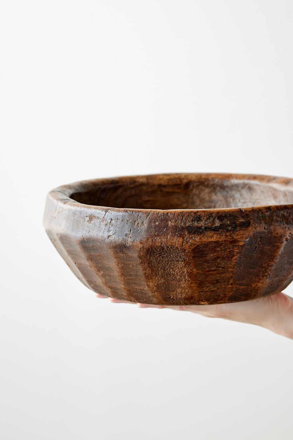 Product view 6 - Vintage Iroko Wood Bowl - Kanju Interiors