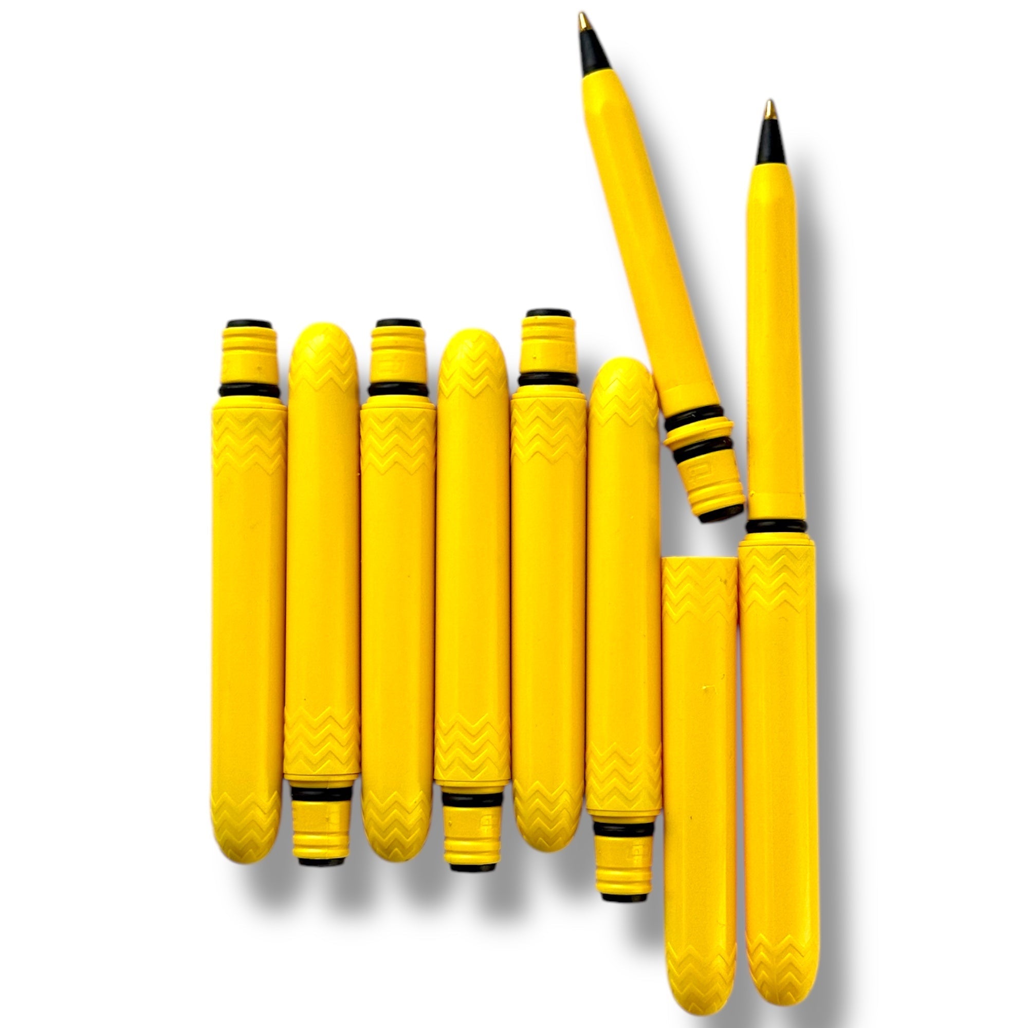 Lifestyle photo showing Pocket Pen Pack - Lemon in use - Pokka Pens