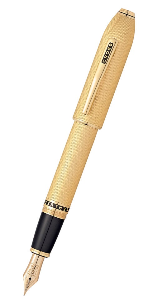 Close-up detail showing quality craftsmanship and materials - A.T. Cross Peerless 23KT Heavy Gold Plate with Gold Plated A