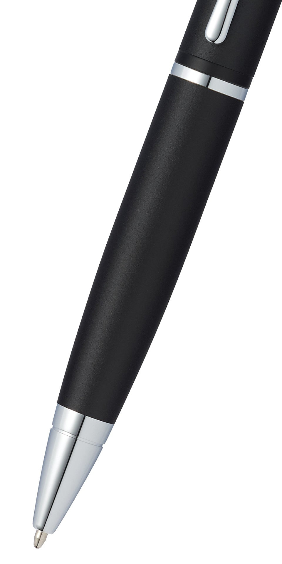 Close-up detail showing quality craftsmanship and materials - A.T. Cross Calais Matte Black Ballpoint Pen - Comfortable Pr