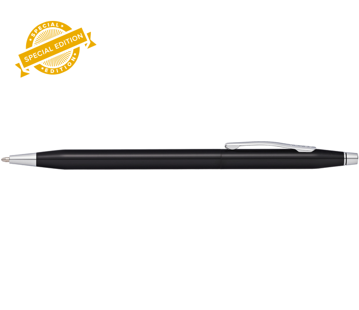 Lifestyle photo showing Classic Century® Glossy Black PVD Ballpoint Pen in use - A.T. Cross