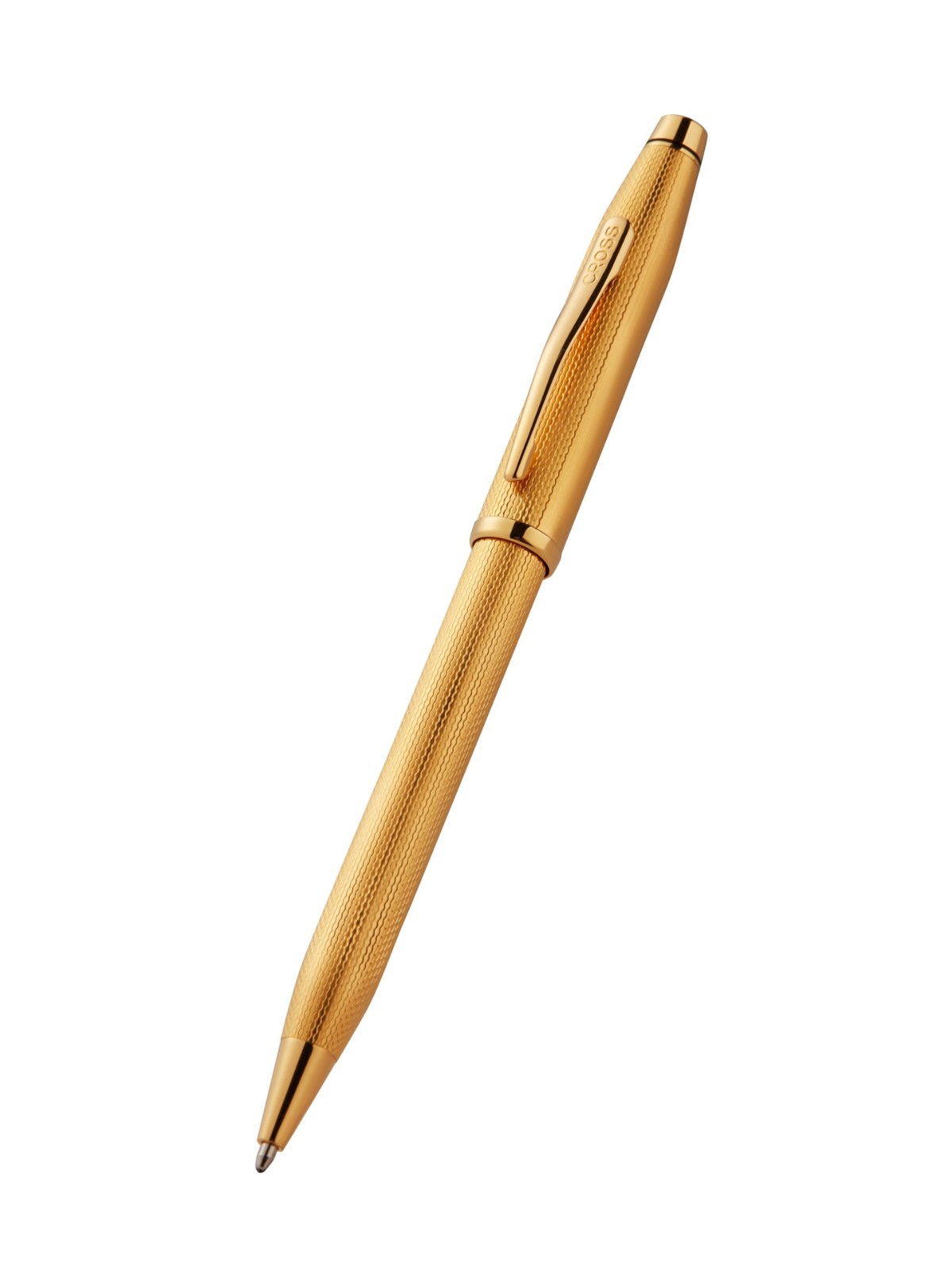 Close-up detail showing quality craftsmanship and materials - A.T. Cross Century II Polished 23KT Gold-plated Engraved Dia