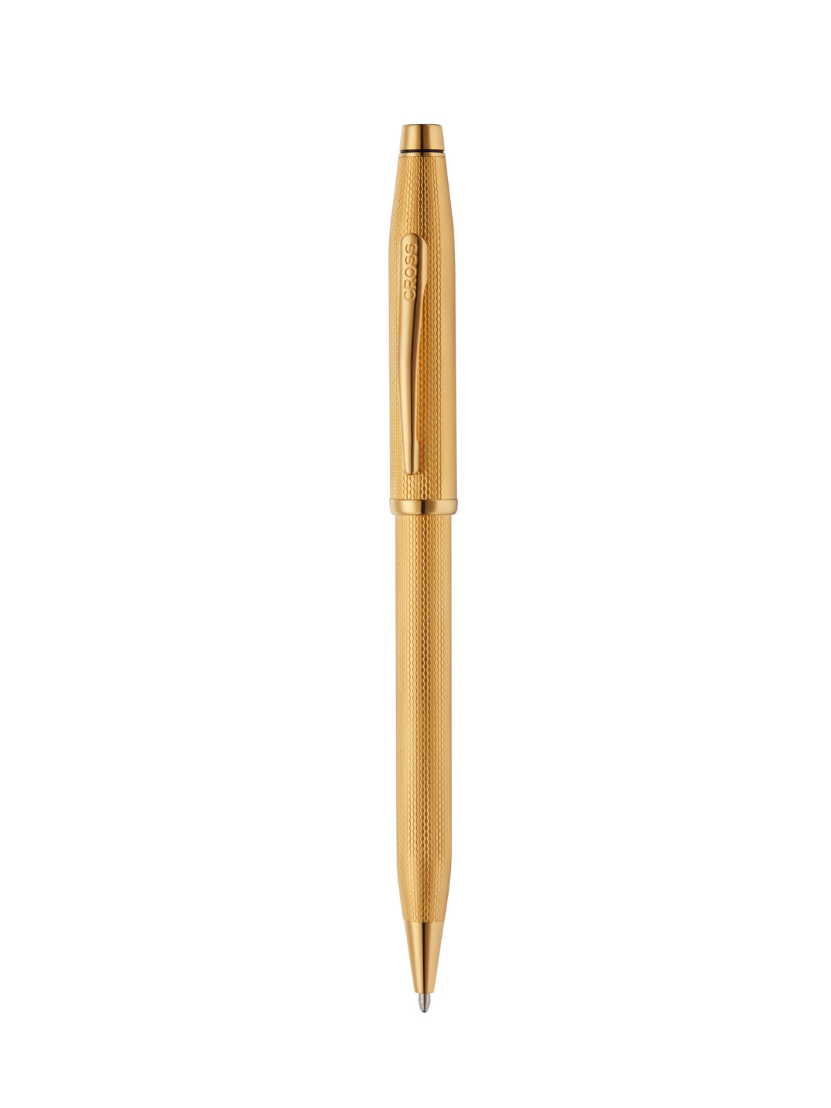 Lifestyle photo showing A.T. Cross Century II Polished 23KT Gold-plated Engraved Diamond  in use - A.T. Cross
