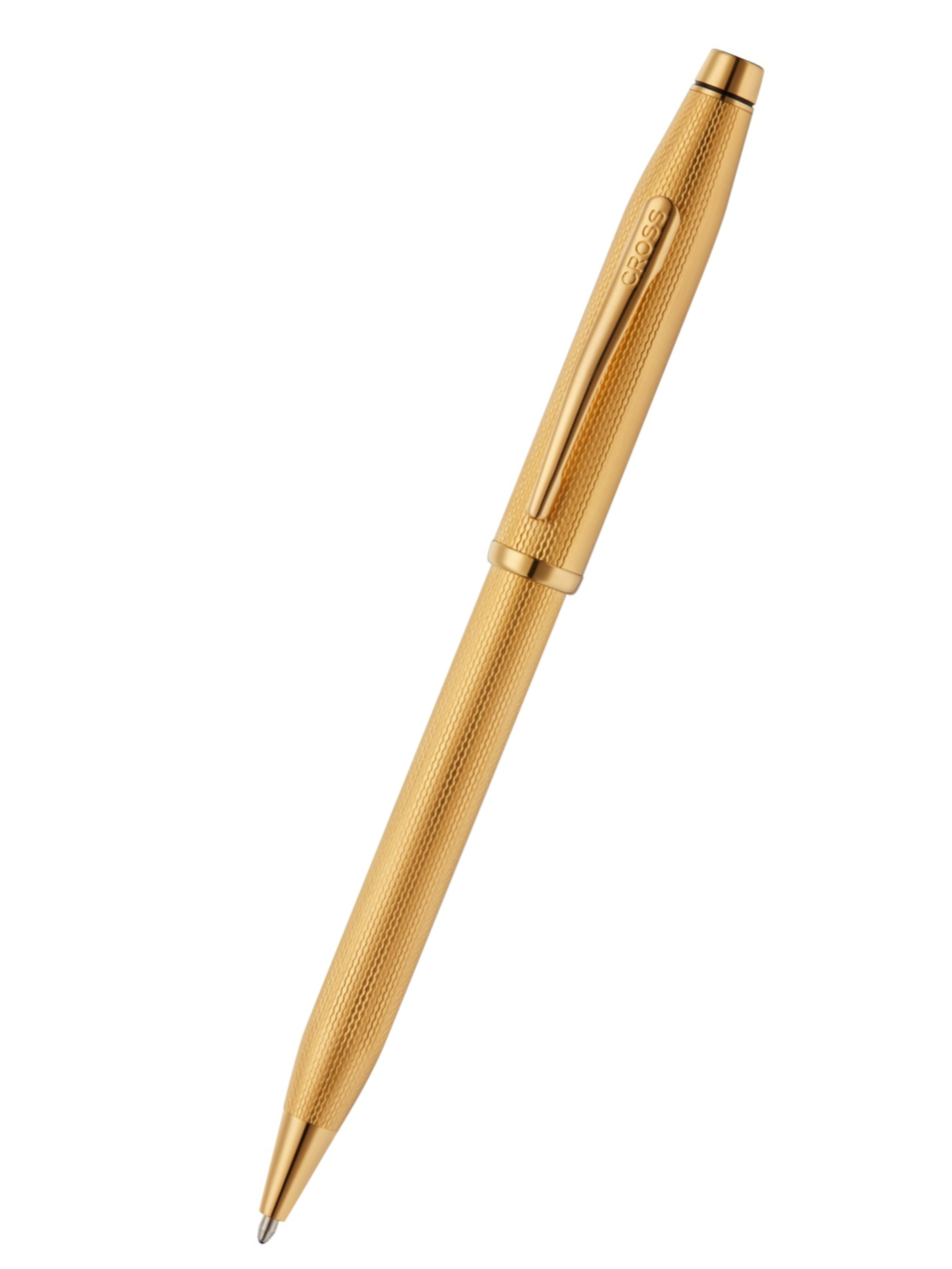 A.T. Cross Century II Polished 23KT Gold-plated Engraved Diamond Patte - premium quality - A.T. Cross