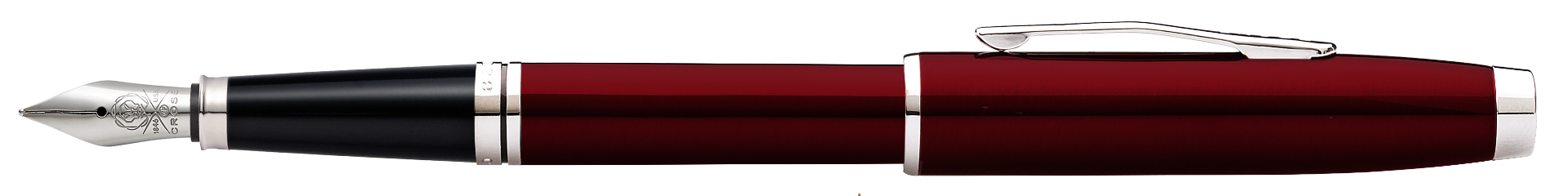 Lifestyle photo showing A.T. Cross Coventry Red Lacquer Fine Nib Fountain Pen - Smudge-Fr in use - A.T. Cross