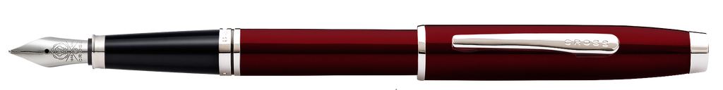 Close-up detail showing quality craftsmanship and materials - A.T. Cross Coventry Red Lacquer Fine Nib Fountain Pen - Smud