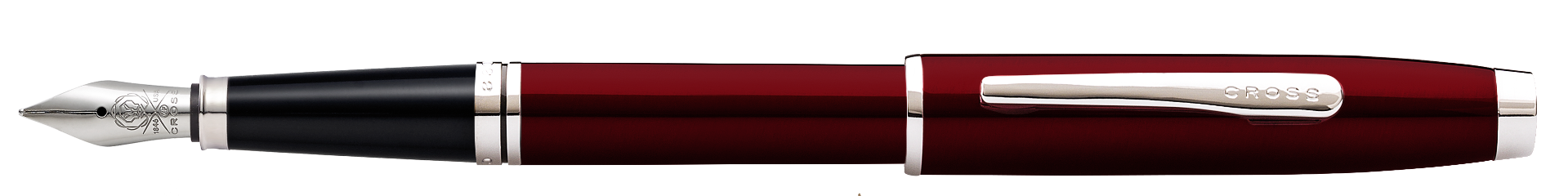 Close-up detail showing quality craftsmanship and materials - A.T. Cross Coventry Red Lacquer Fine Nib Fountain Pen - Smud