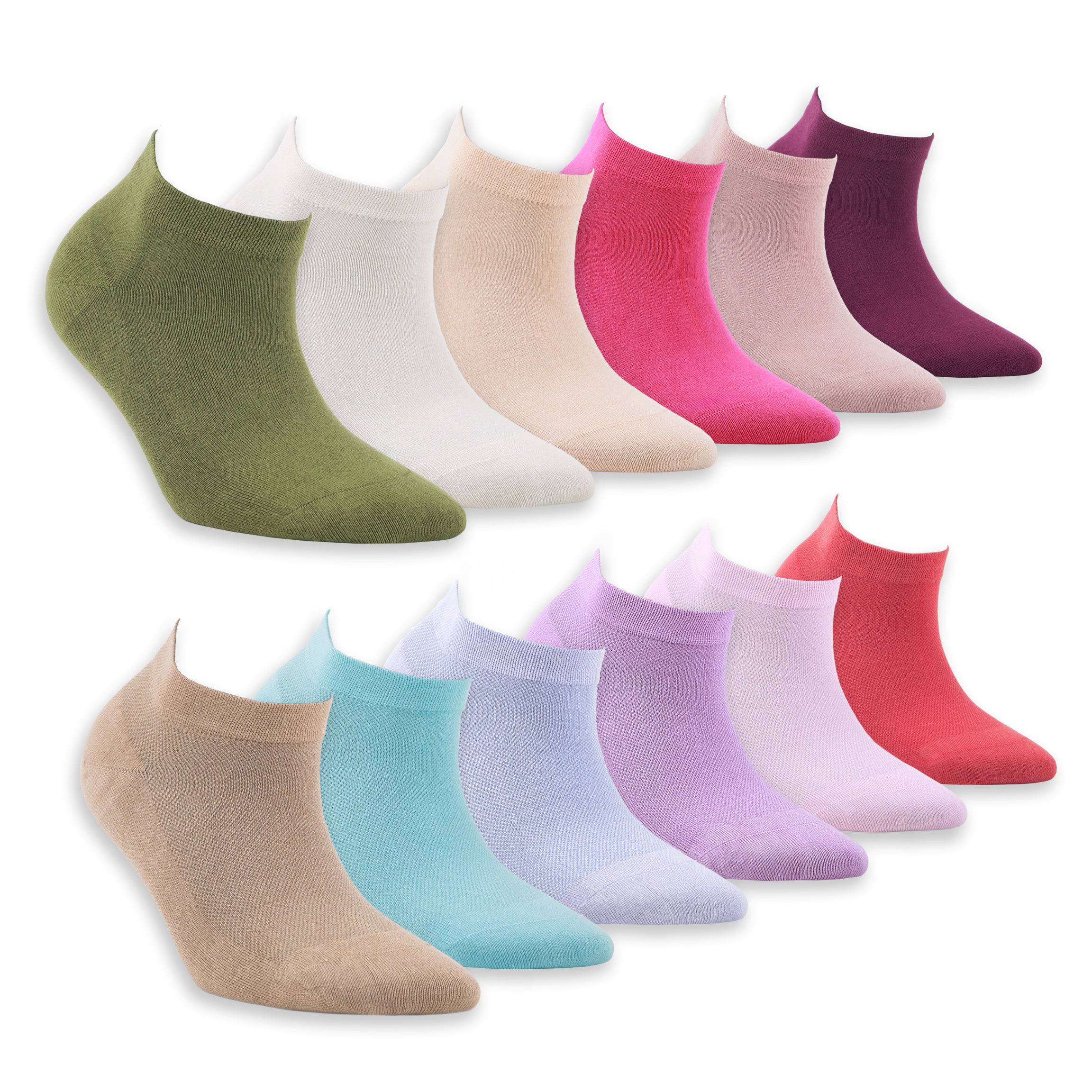 Women’s Bamboo Ankle Socks 12-Pack - 545 - premium quality - Bambooven
