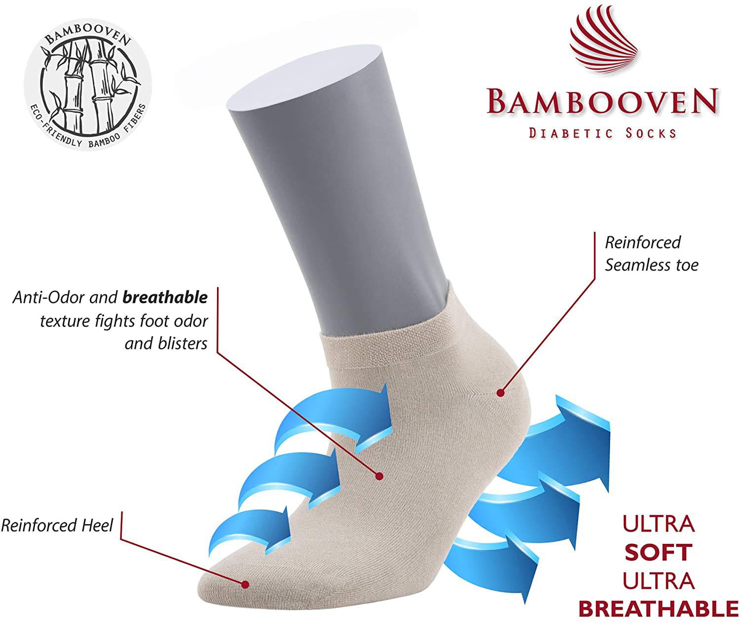 Lifestyle photo showing Women’s Bamboo Ankle Socks 12-Pack - 554 in use - Bambooven