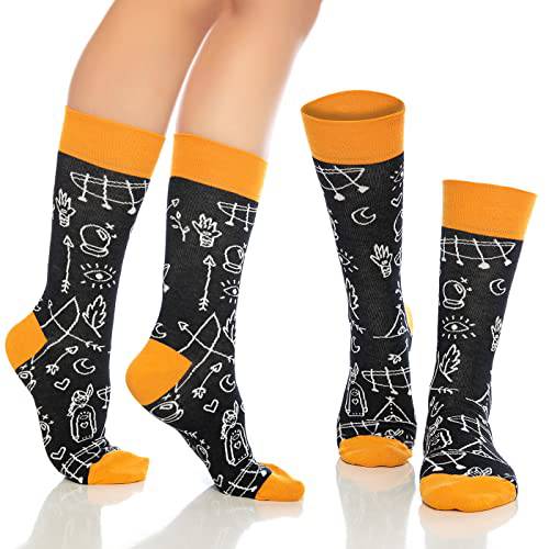 Lifestyle photo showing Fun Crew Socks for Men and Women – Colorful Cotton Novelty 6-Pack in use - Bambooven