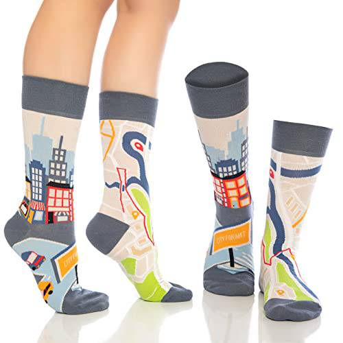 Product view 6 - Fun Crew Socks for Men and Women – Colorful Cotton Novelty 6-Pack - Bambooven