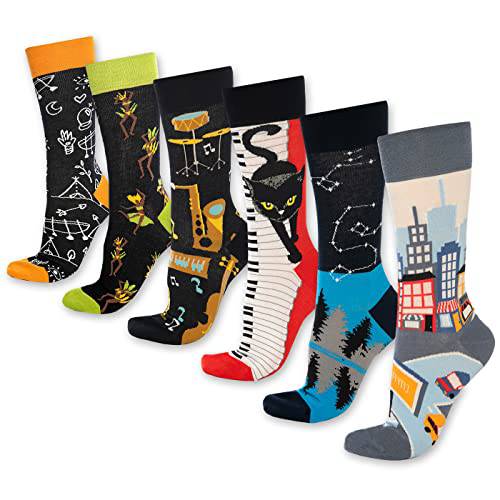 Fun Crew Socks for Men and Women – Colorful Cotton Novelty 6-Pack - premium quality - Bambooven