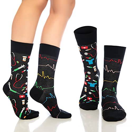 Product view 6 - Fun Crew Socks for Men and Women – Colorful Cotton Novelty 6-Pack - Bambooven