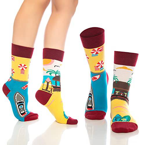 Product view 5 - Fun Crew Socks for Men and Women – Colorful Cotton Novelty 6-Pack - Bambooven