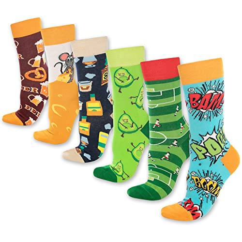 Fun Crew Socks for Men and Women – Colorful Cotton Novelty 6-Pack - premium quality - Bambooven
