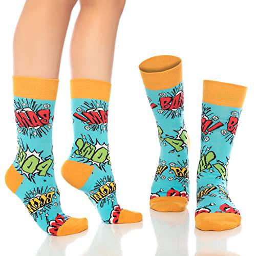 Product view 7 - Fun Crew Socks for Men and Women – Colorful Cotton Novelty 6-Pack - Bambooven