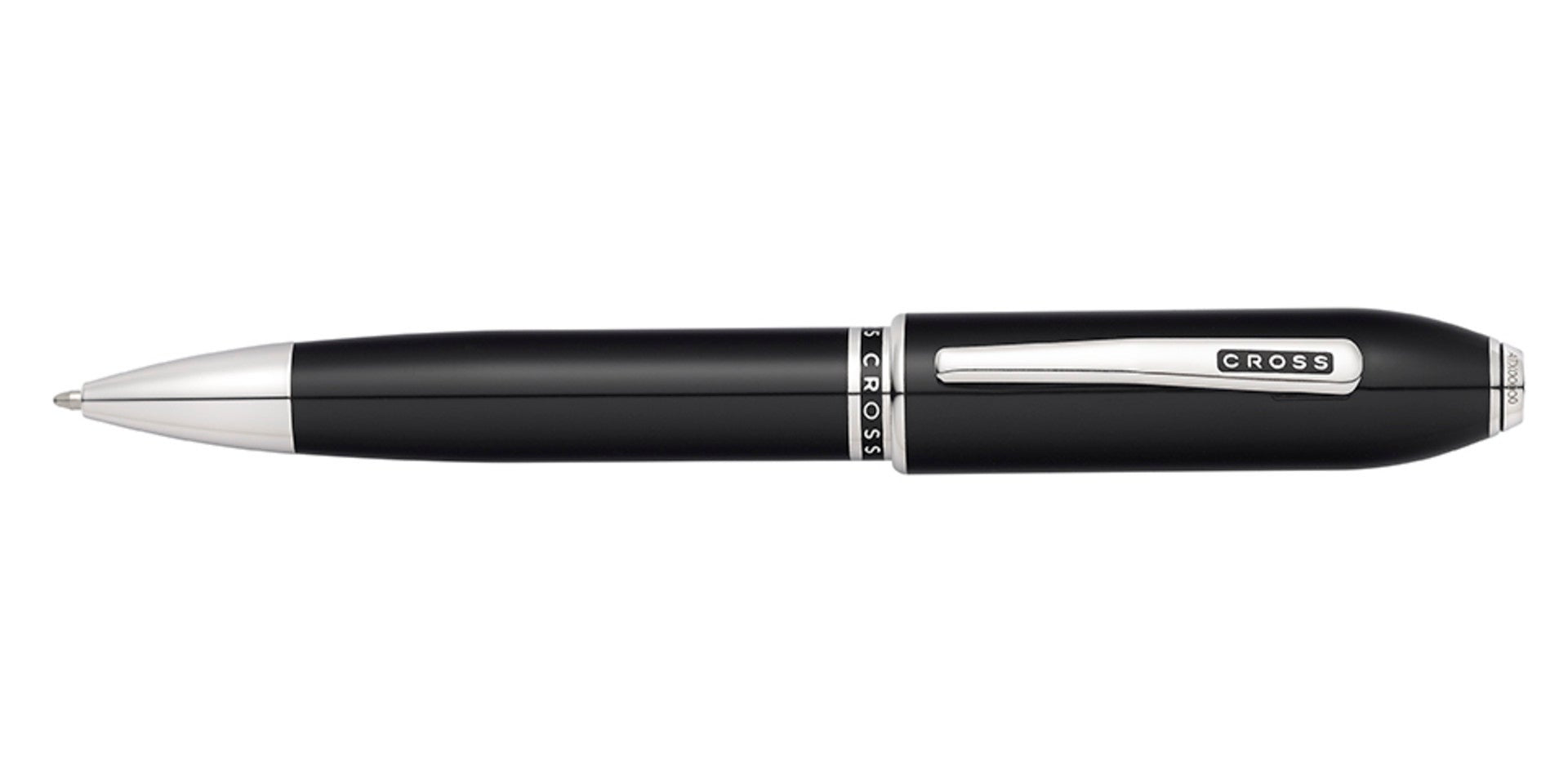 Close-up detail showing quality craftsmanship and materials - A.T. Cross Peerless Obsidian Black Lacquer with Platinum Pla