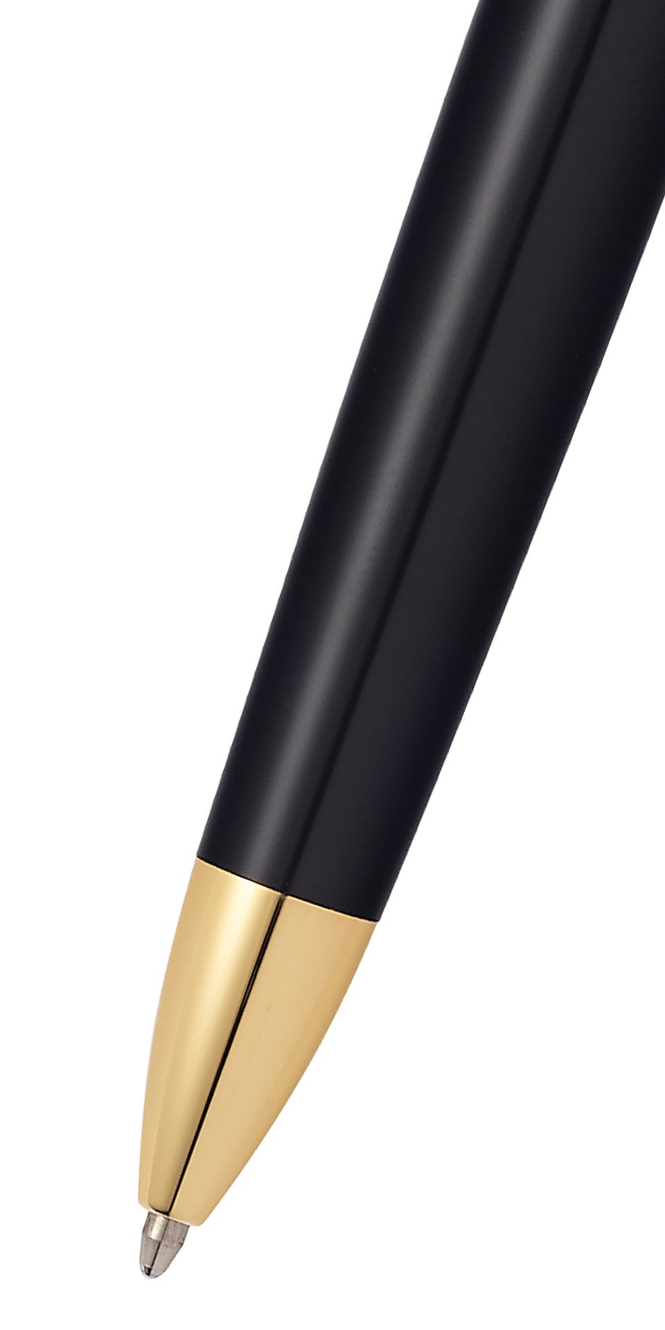 Close-up detail showing quality craftsmanship and materials - A.T. Cross Townsend Classic Black Lacquer Ballpoint Pen - Co