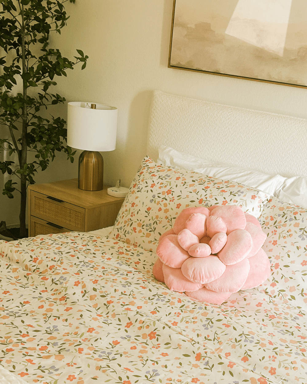 Product view 4 - Camellia Plush Flower Pillow - Green Philosophy Co.