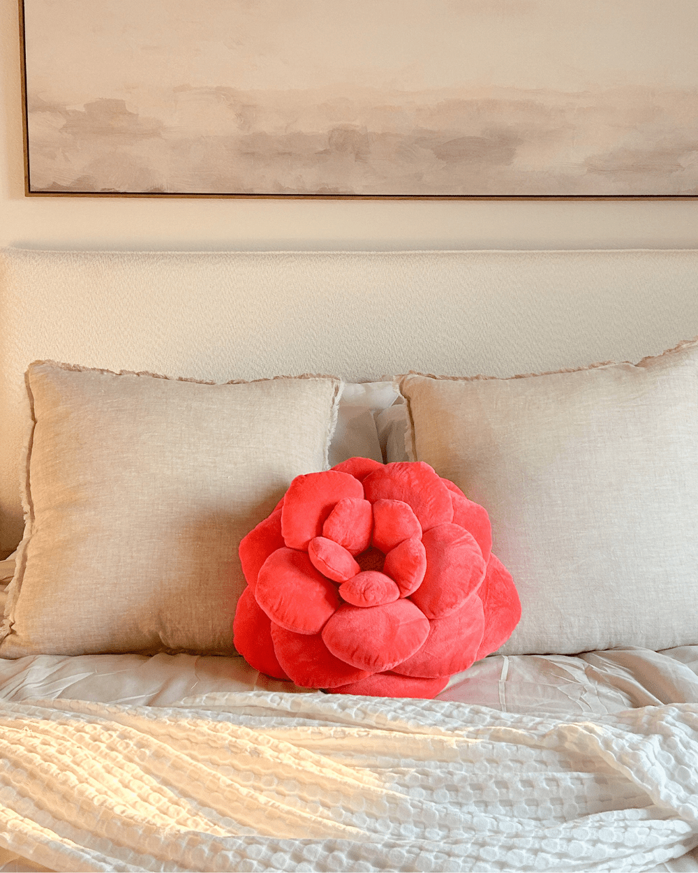 Product view 9 - Camellia Plush Flower Pillow - Green Philosophy Co.
