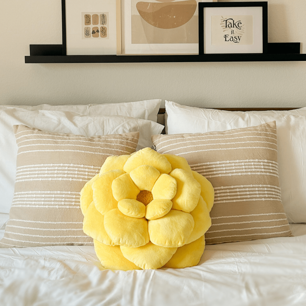 Product view 6 - Camellia Plush Flower Pillow - Green Philosophy Co.