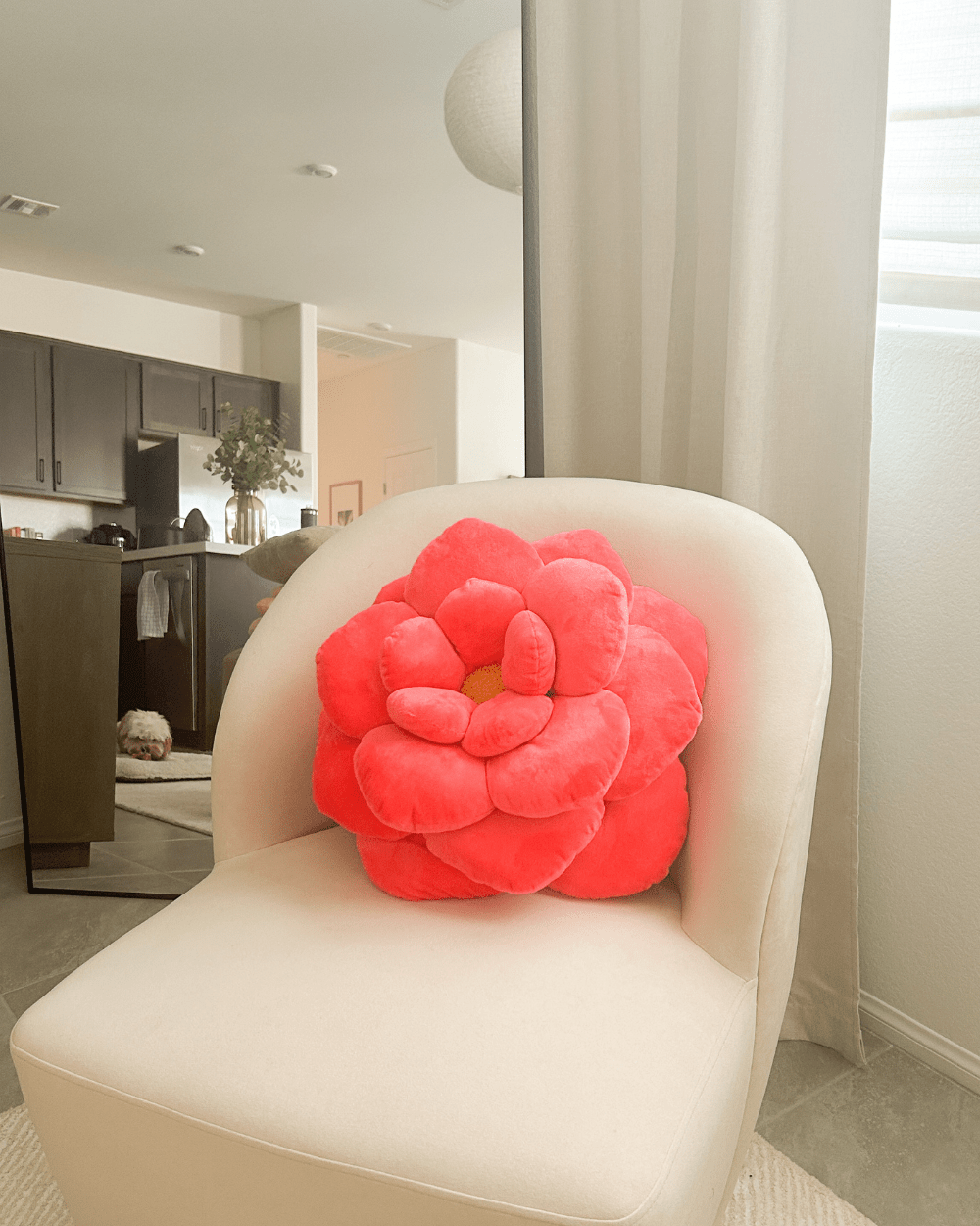 Product view 8 - Camellia Plush Flower Pillow - Green Philosophy Co.