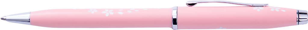 Lifestyle photo showing A.T. Cross Century II Cherry Blossom Pink Lacquer Ballpoint Pen - in use - A.T. Cross