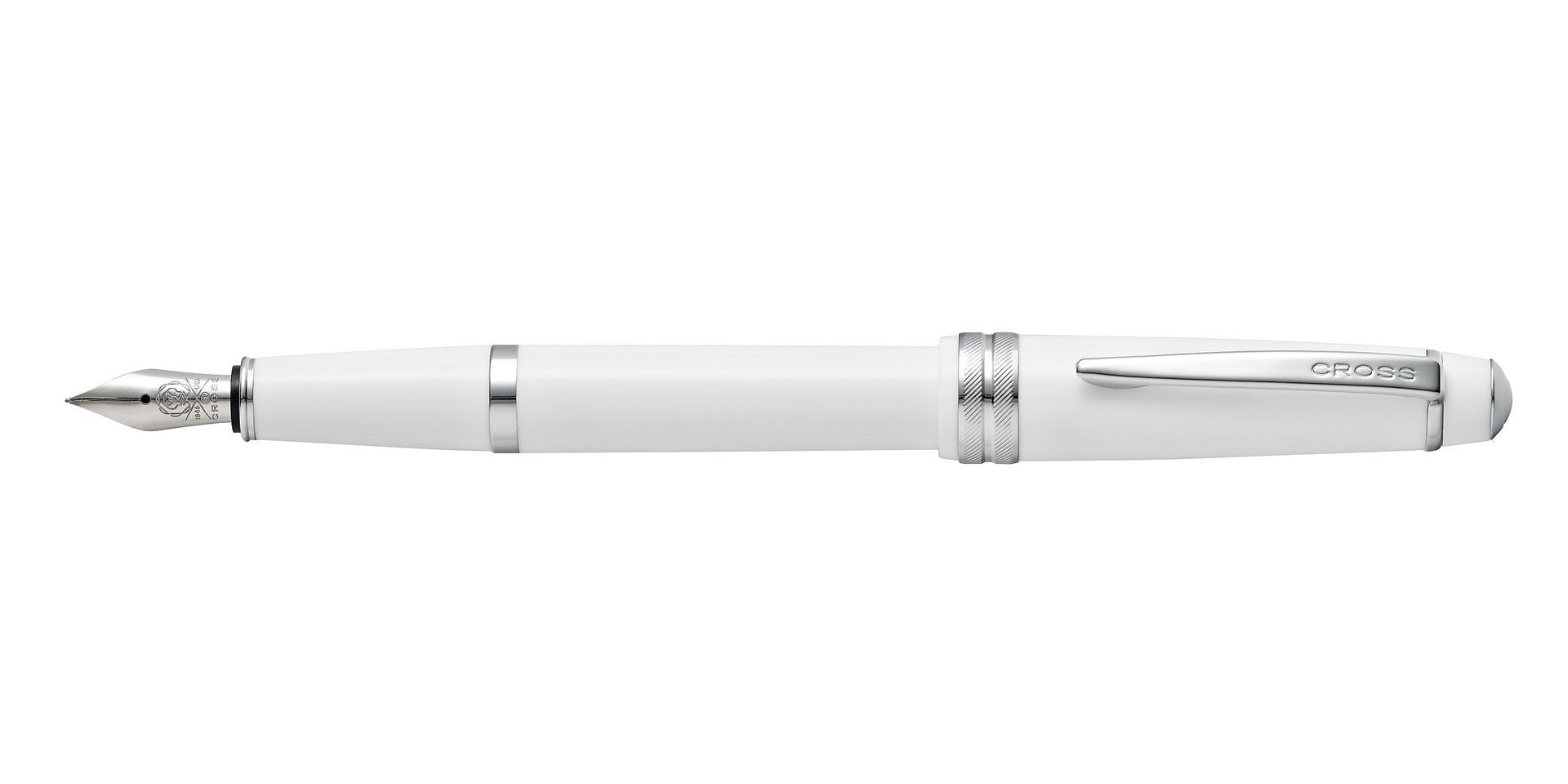 Lifestyle photo showing A.T. Cross Bailey Light Polished White Resin Fine Nib Fountain Pe in use - A.T. Cross