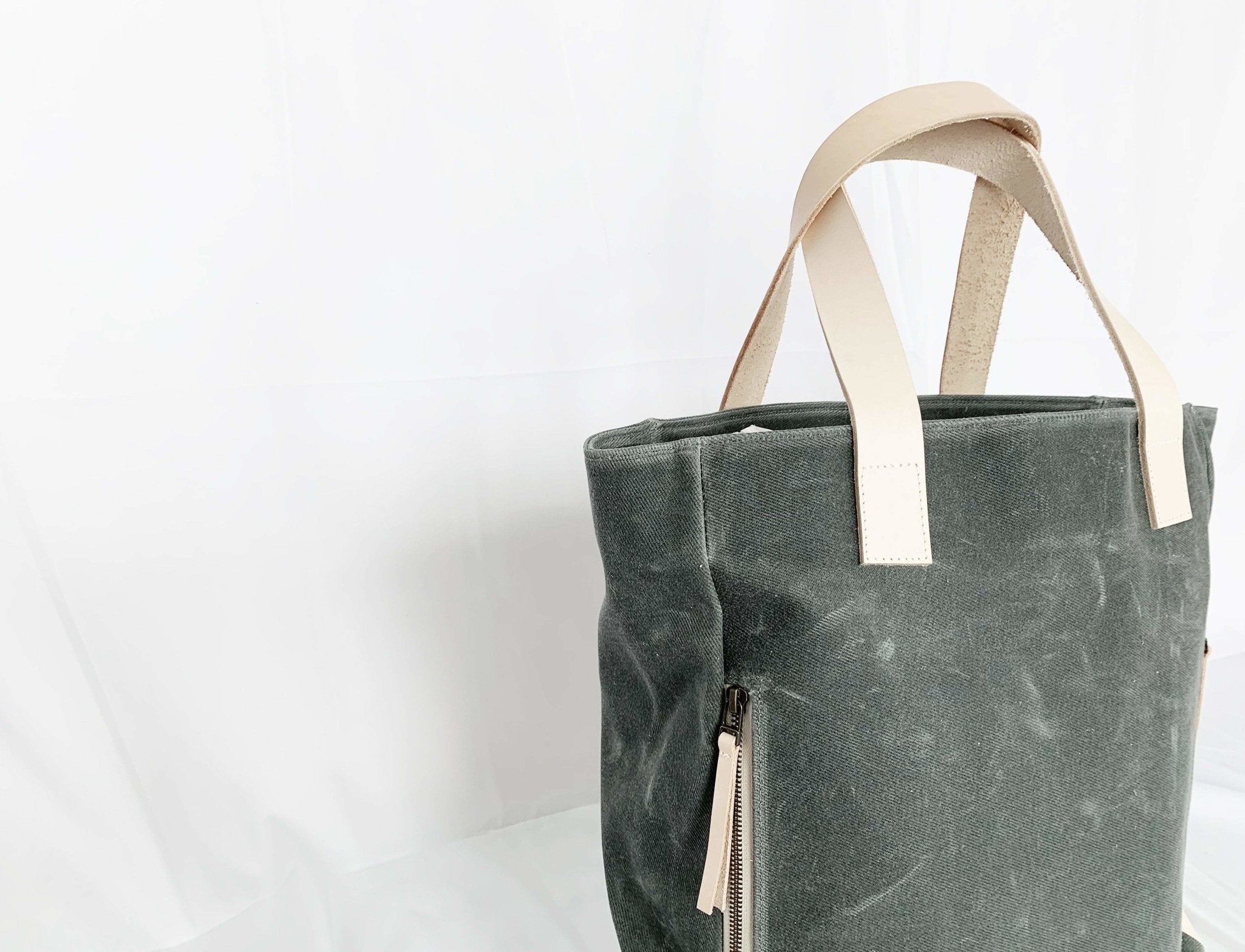 Product view 7 - Charcoal Grey Wax Canvas Tote Bag - The Morning Person - notebooks & honey