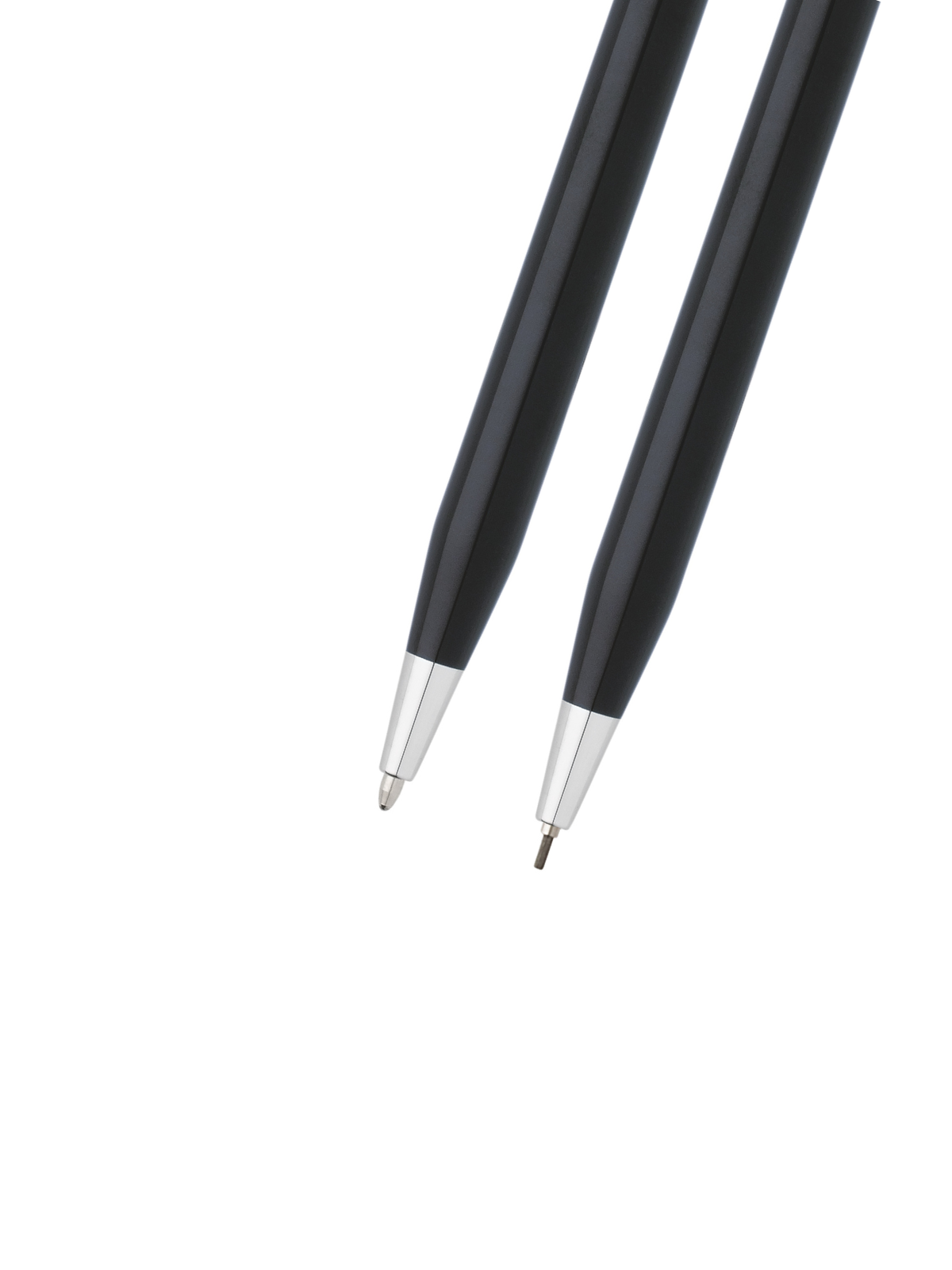Close-up detail showing quality craftsmanship and materials - A.T. Cross Classic Century Black Lacquer Pen and Pencil Set 