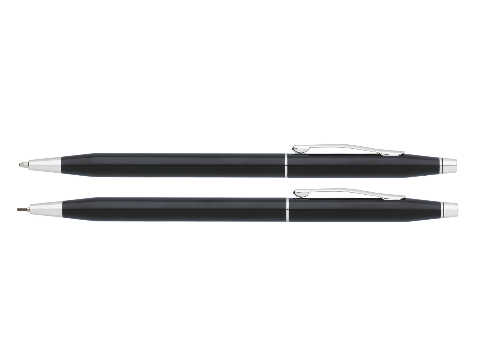 Lifestyle photo showing A.T. Cross Classic Century Black Lacquer Pen and Pencil Set - Pre in use - A.T. Cross