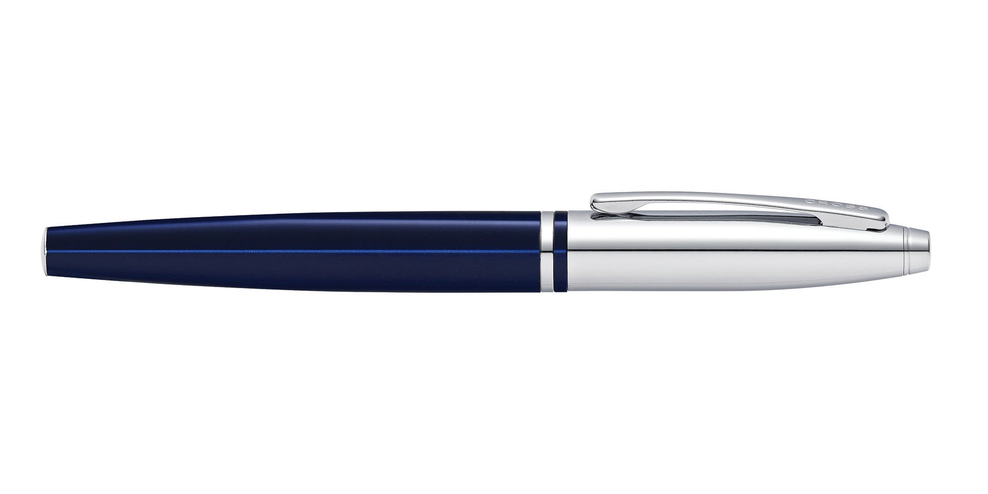 Product view 5 - A.T. Cross Calais Chrome & Blue Lacquer Rollerball Pen - Natural Left- - A.T. Cross
