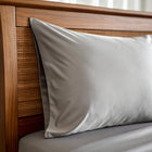 Lifestyle photo showing Copper Infused Bamboo Pillowcase | Clean & Fresh Sleep in use - Bamboo is Better