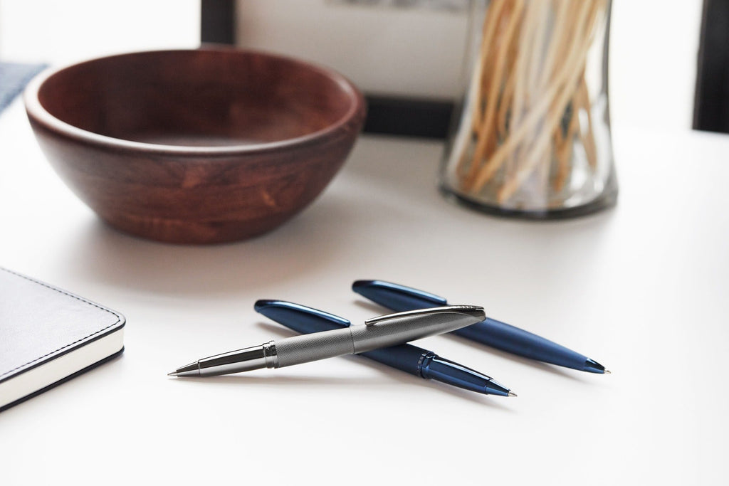 Product view 7 - A.T. Cross ATX Sandblasted Titanium Gray Rollerball Pen - Natural Left - A.T. Cross