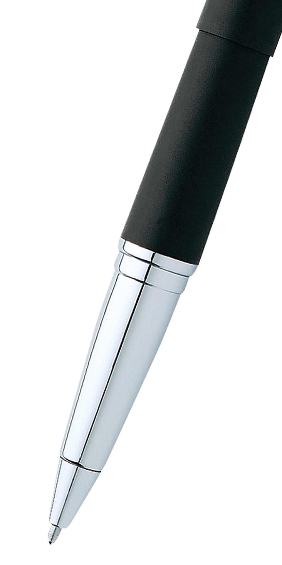 Close-up detail showing quality craftsmanship and materials - A.T. Cross ATX Basalt Black Rollerball Pen - Natural Left-Ha