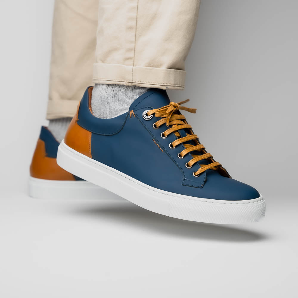 Product view 13 - 65-229-NVY Diaz Rubberized Calfskin Sneaker Navy - Zelli Italia