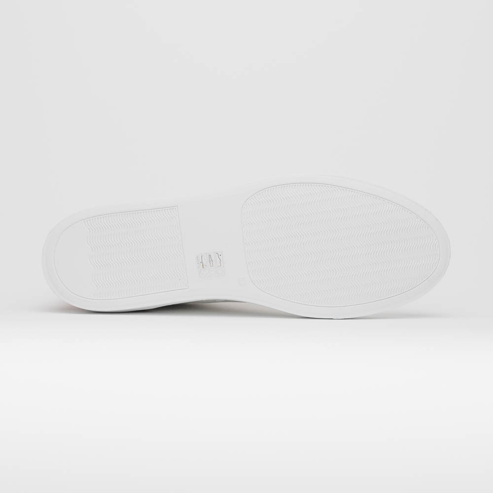 Product view 5 - 65-229-WHT Diaz Rubberized Calfskin Sneaker White - Zelli Italia
