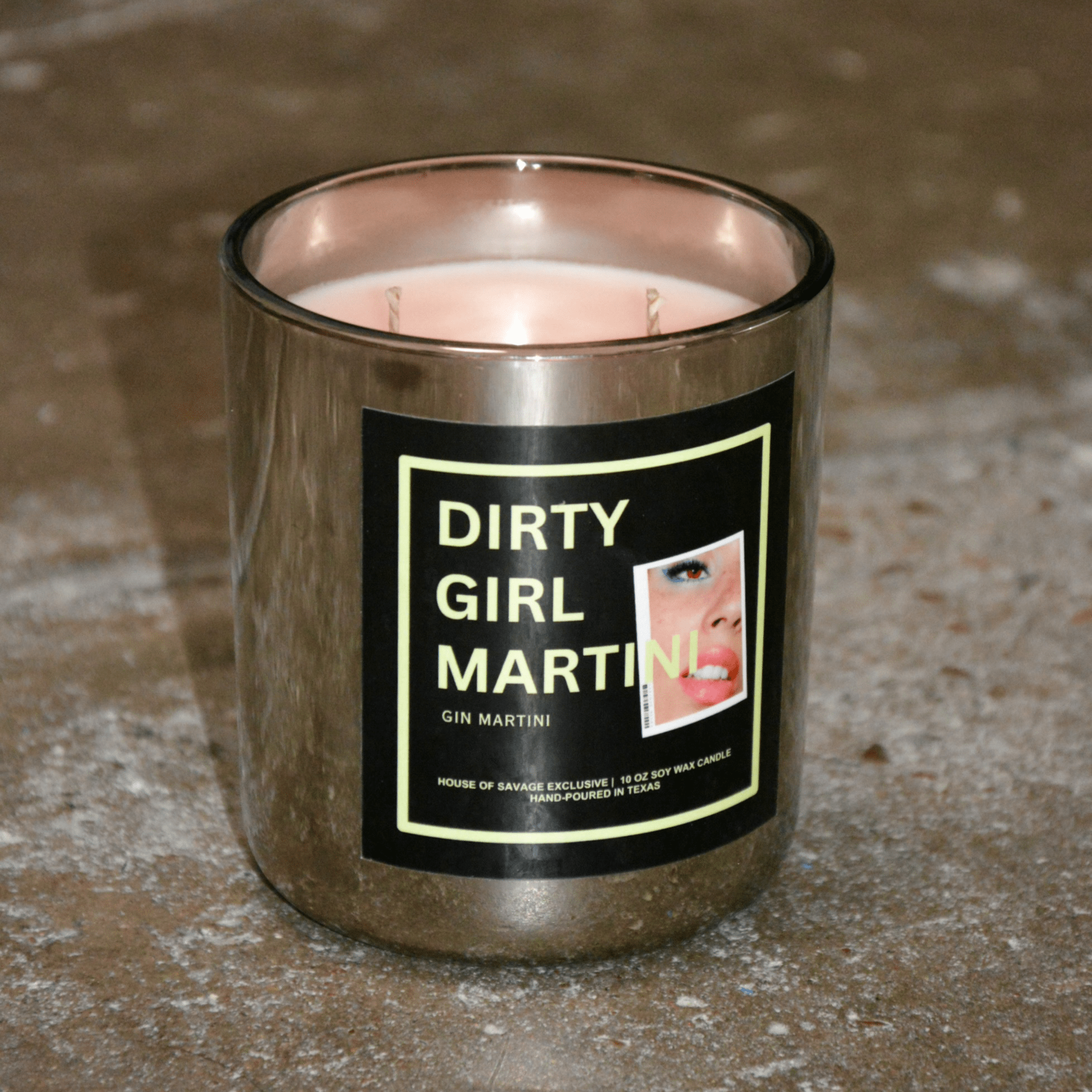 Aromatherapy candle with essential oils - DIRTY GIRL MARTINI CANDLE - House of Savage