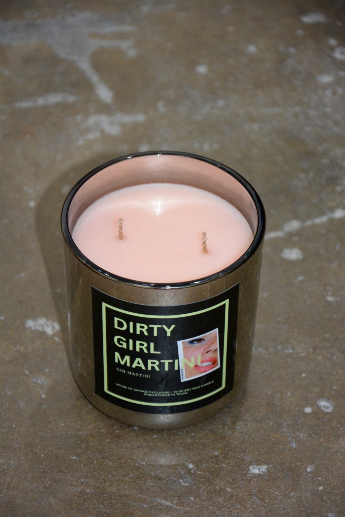 Close-up detail showing quality craftsmanship and materials - DIRTY GIRL MARTINI CANDLE