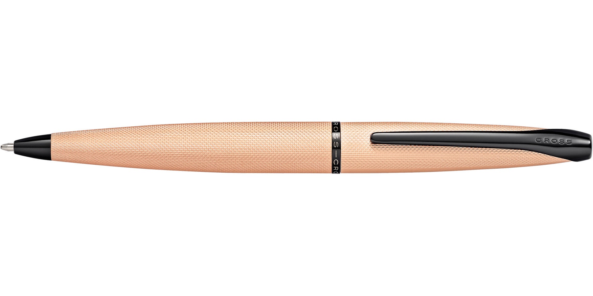 Lifestyle photo showing A.T. Cross ATX Brushed Rose Gold Ballpoint Pen - Comfortable Prof in use - A.T. Cross