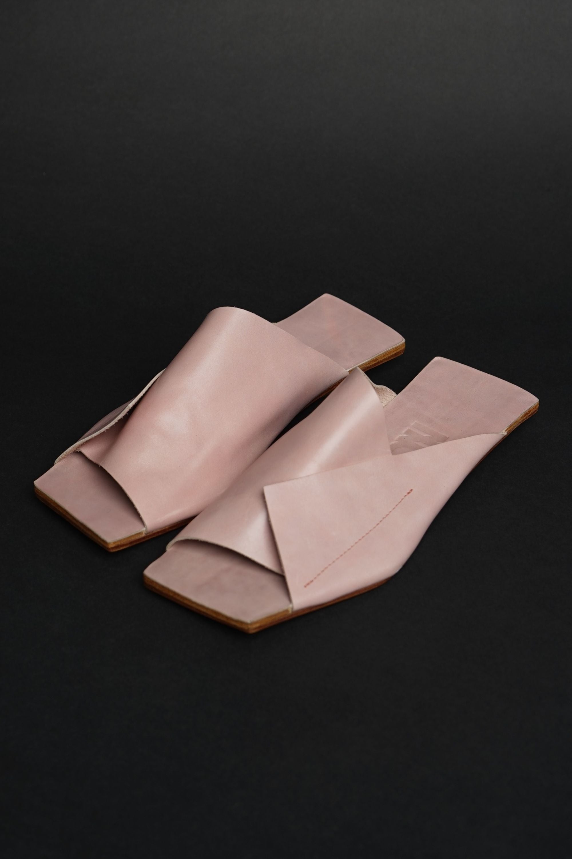 Amos Handcrafted Pink Leather Slides - premium quality - NINObrand