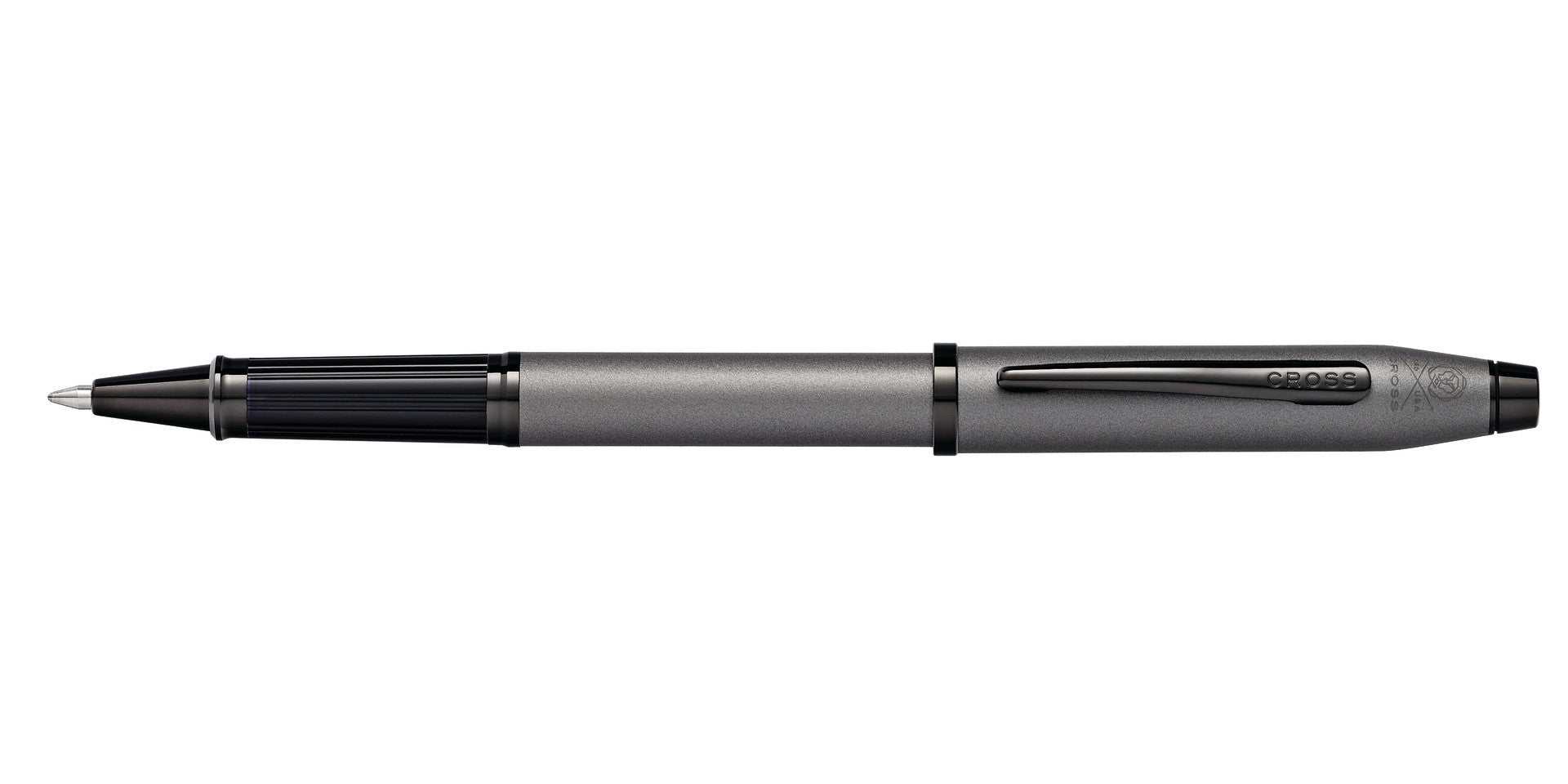 Lifestyle photo showing A.T. Cross Century II Gunmetal Gray Rollerball Pen - Natural Left in use - A.T. Cross