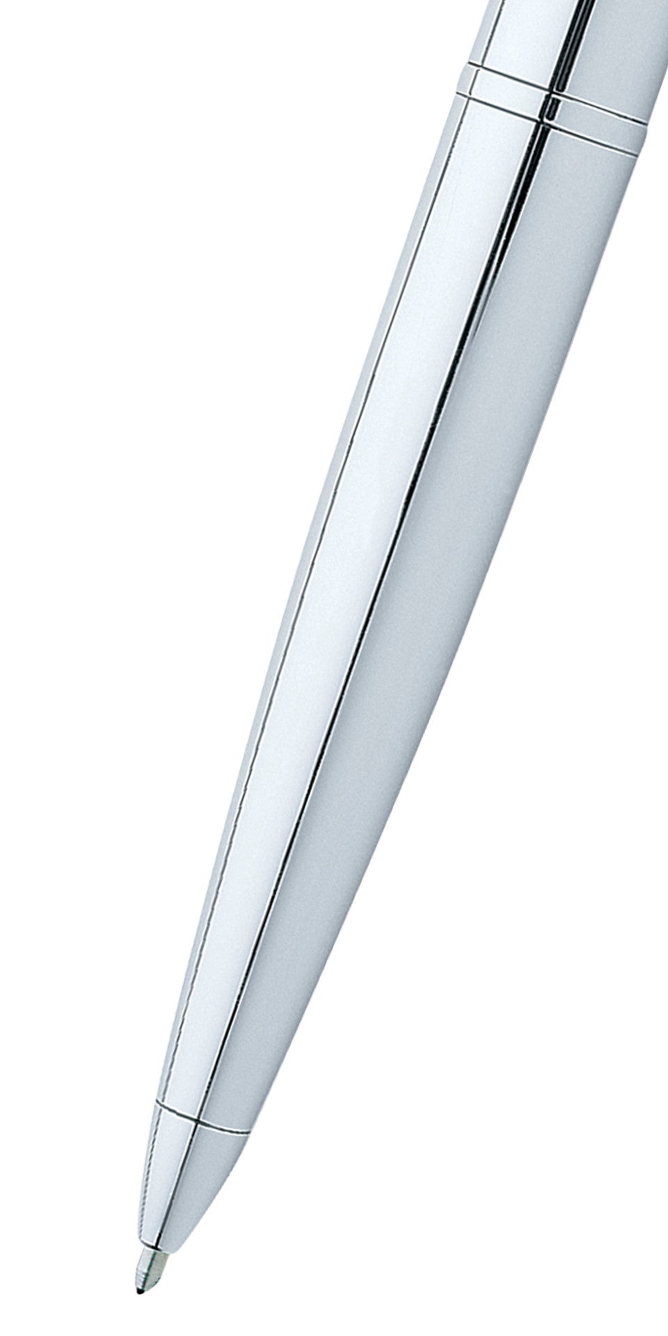 Close-up detail showing quality craftsmanship and materials - A.T. Cross ATX Pure Chrome Ballpoint Pen - Comfortable Profe