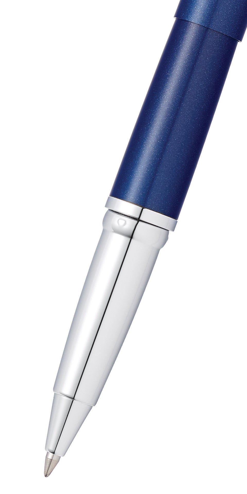 Close-up detail showing quality craftsmanship and materials - A.T. Cross ATX Translucent Blue Lacquer Rollerball Pen
