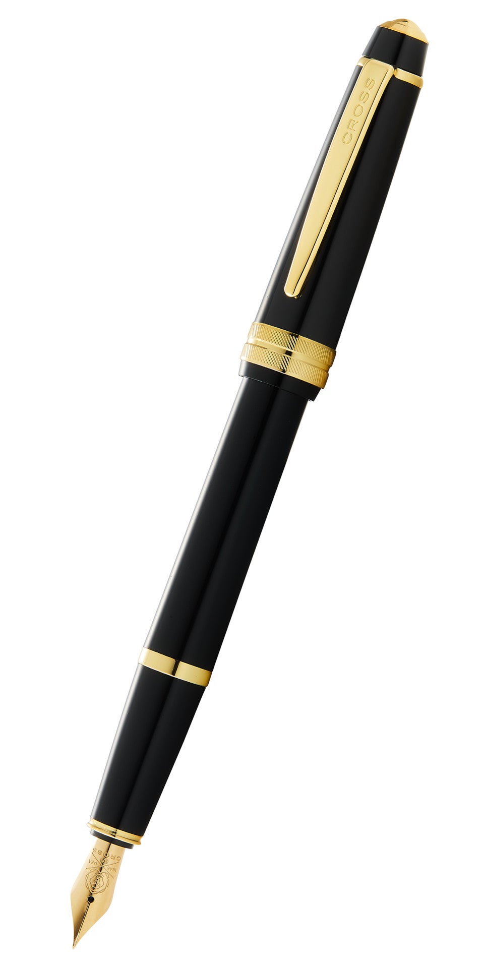 A.T. Cross Bailey Light Polished Black Resin and Gold Tone Medium Nib - premium quality - A.T. Cross