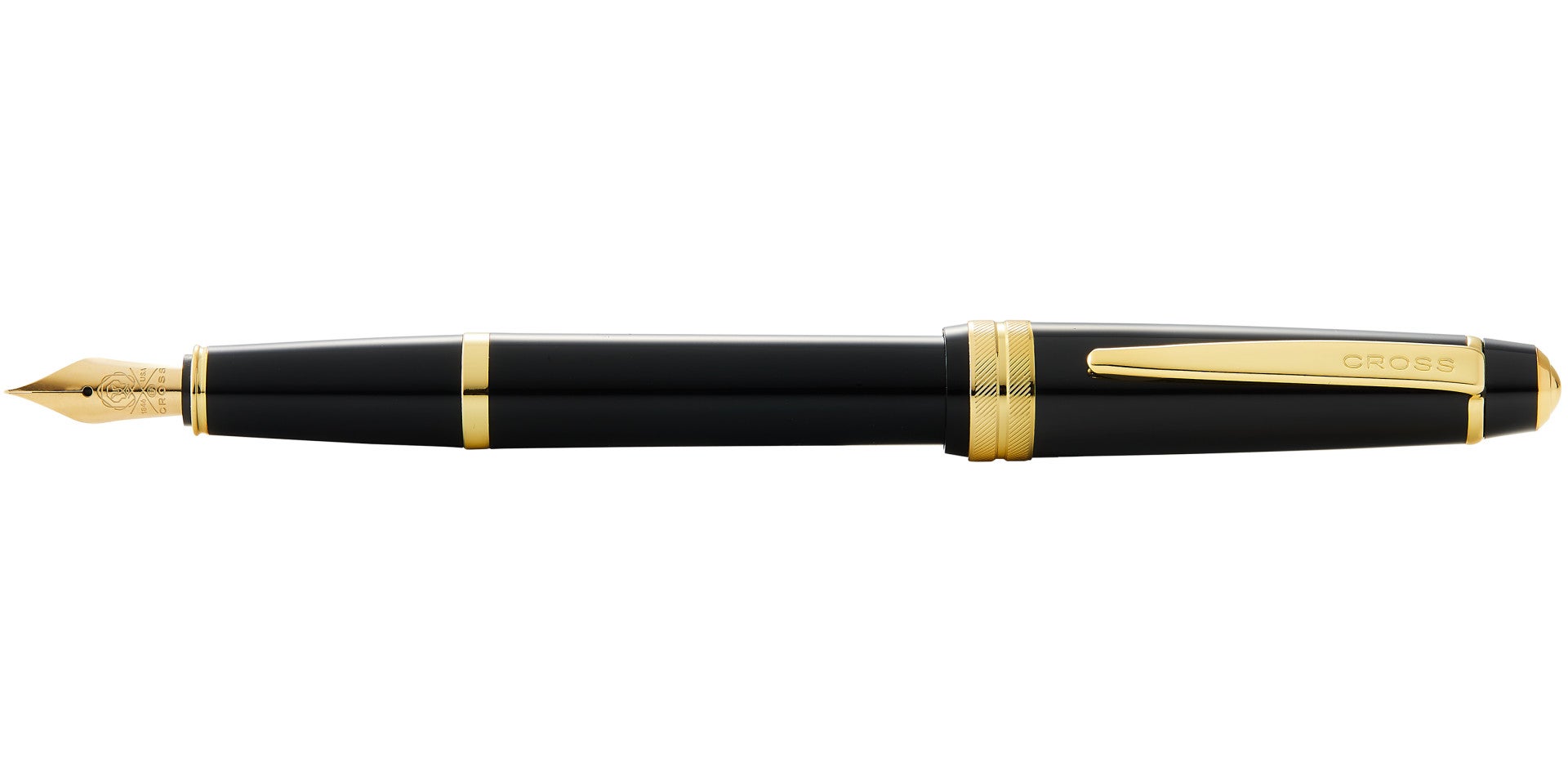Lifestyle photo showing A.T. Cross Bailey Light Polished Black Resin and Gold Tone Medium in use - A.T. Cross