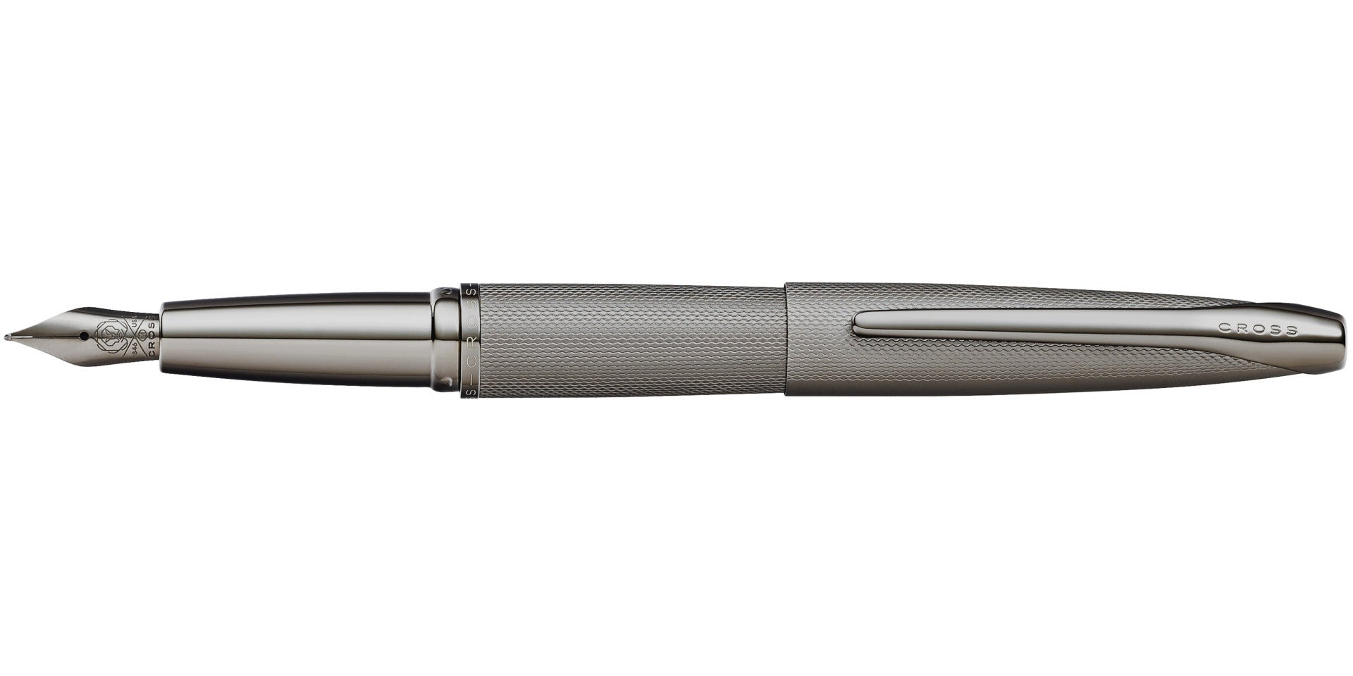 Lifestyle photo showing A.T. Cross ATX Sandblasted Titanium Gray Stainless Steel Fine Nib in use - A.T. Cross