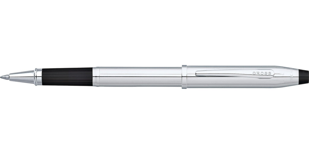Lifestyle photo showing A.T. Cross Century II Lustrous Chrome Rollerball Pen - Natural Le in use - A.T. Cross