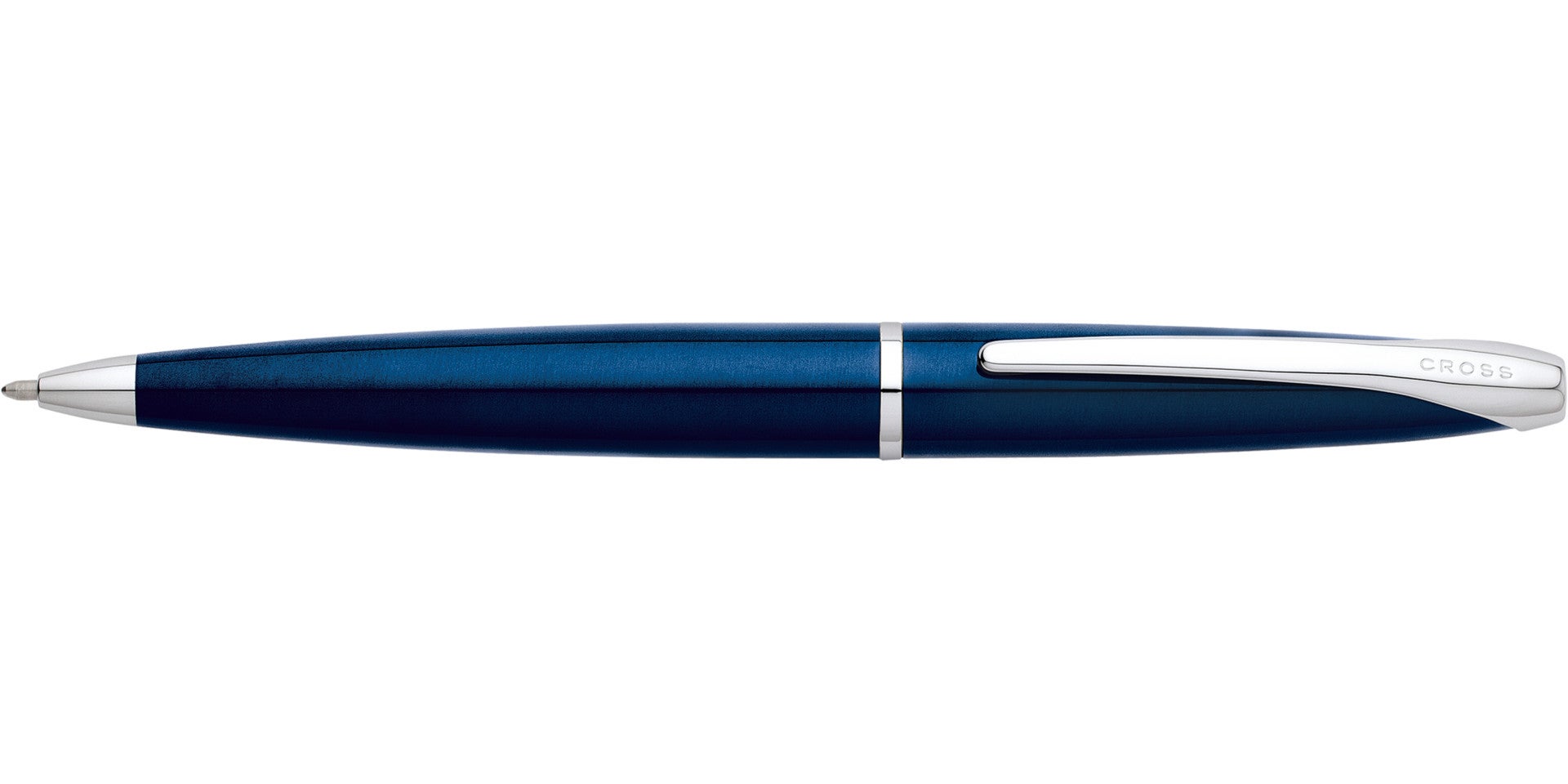 Lifestyle photo showing A.T. Cross ATX Translucent Blue Lacquer Ballpoint Pen - Comfortab in use - A.T. Cross