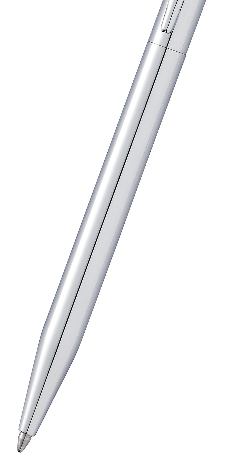 Close-up detail showing quality craftsmanship and materials - A.T. Cross Click Chrome Ballpoint Pen and Pencil Gift Set - 